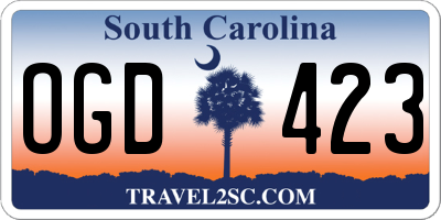 SC license plate OGD423