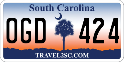 SC license plate OGD424