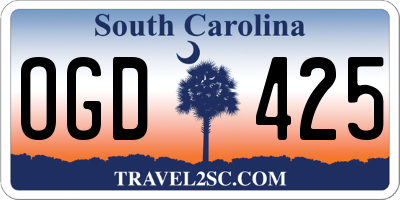 SC license plate OGD425