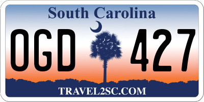 SC license plate OGD427