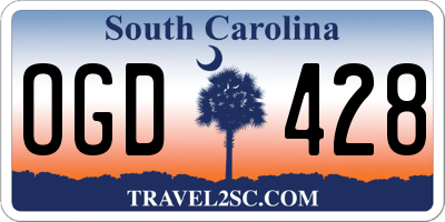 SC license plate OGD428