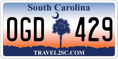 SC license plate OGD429