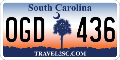 SC license plate OGD436