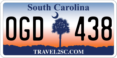 SC license plate OGD438