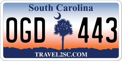 SC license plate OGD443