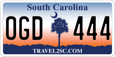 SC license plate OGD444