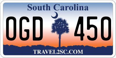 SC license plate OGD450