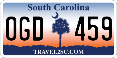 SC license plate OGD459