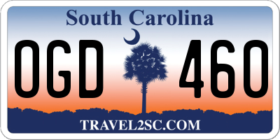 SC license plate OGD460