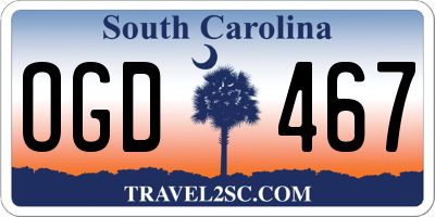 SC license plate OGD467