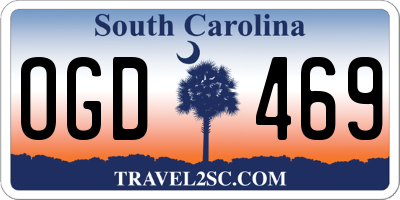 SC license plate OGD469