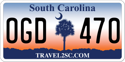 SC license plate OGD470