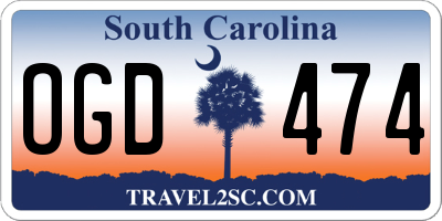 SC license plate OGD474