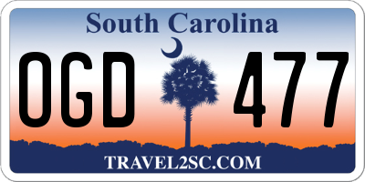 SC license plate OGD477
