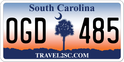SC license plate OGD485