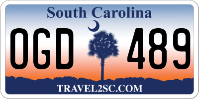 SC license plate OGD489