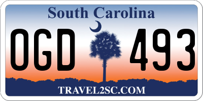 SC license plate OGD493