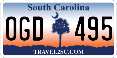 SC license plate OGD495