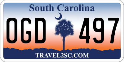 SC license plate OGD497