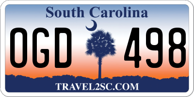 SC license plate OGD498