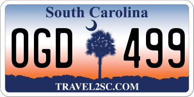 SC license plate OGD499