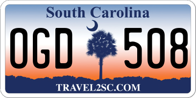 SC license plate OGD508