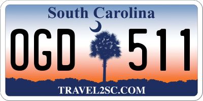 SC license plate OGD511