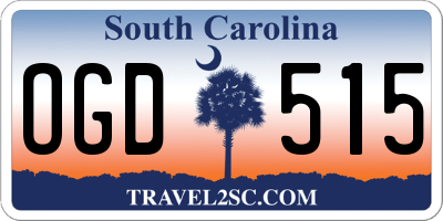 SC license plate OGD515