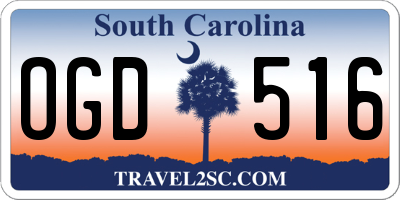 SC license plate OGD516