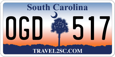 SC license plate OGD517