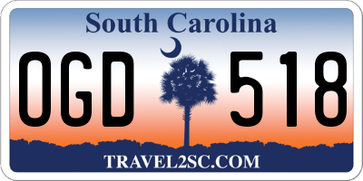 SC license plate OGD518