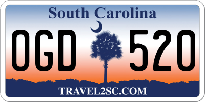 SC license plate OGD520