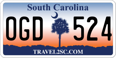 SC license plate OGD524
