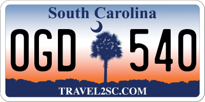 SC license plate OGD540
