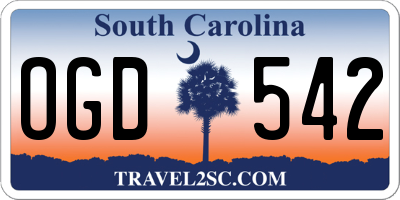 SC license plate OGD542