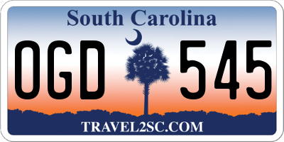 SC license plate OGD545