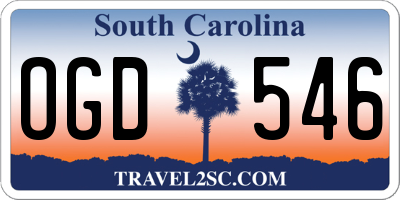 SC license plate OGD546