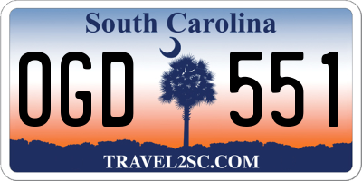 SC license plate OGD551