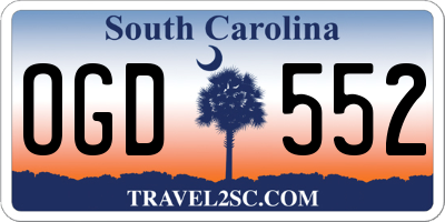 SC license plate OGD552
