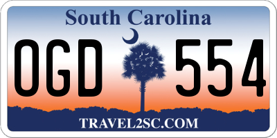 SC license plate OGD554