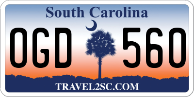 SC license plate OGD560