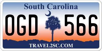 SC license plate OGD566
