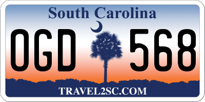 SC license plate OGD568