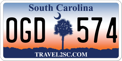 SC license plate OGD574