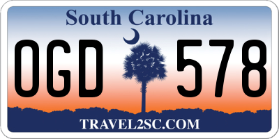 SC license plate OGD578