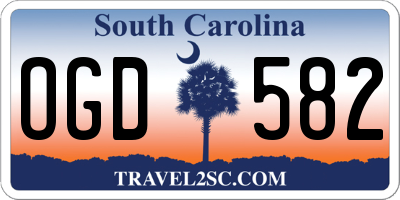 SC license plate OGD582