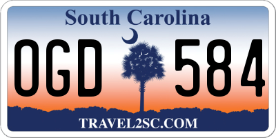 SC license plate OGD584