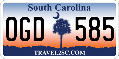 SC license plate OGD585