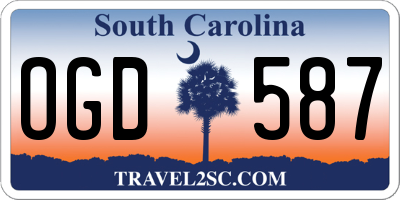 SC license plate OGD587