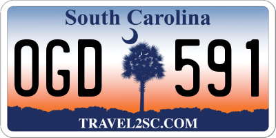 SC license plate OGD591